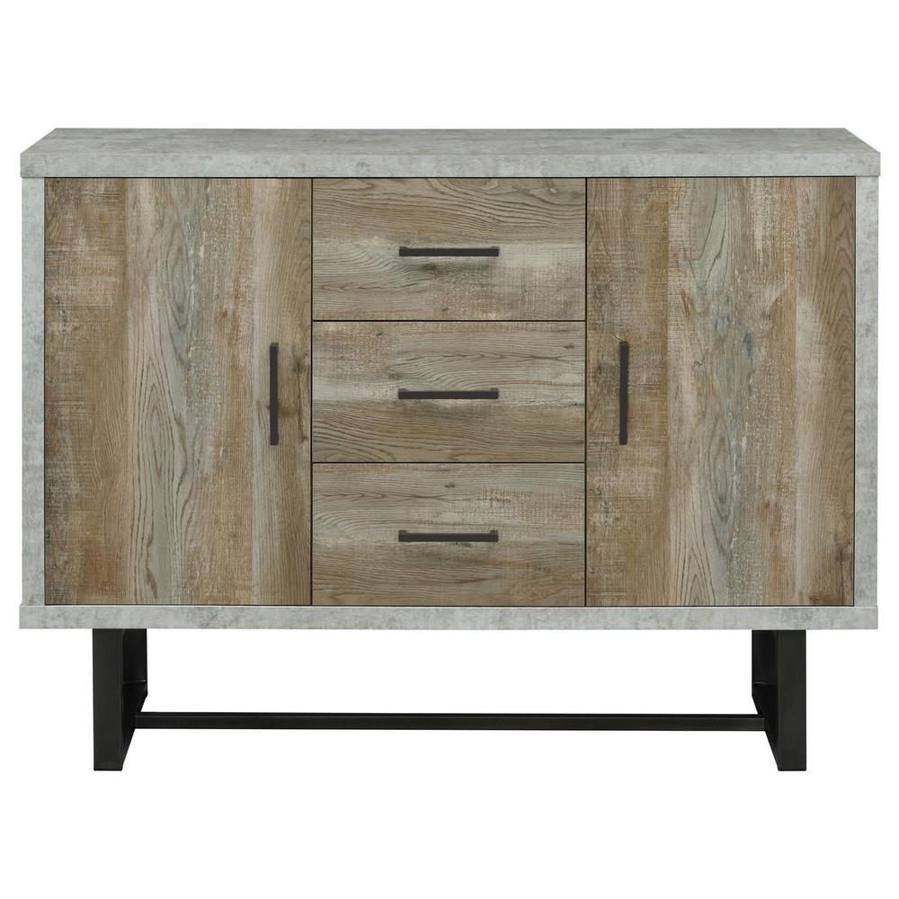 Abelardo 3-drawer Accent Cabinet Weathered Oak and Cement. Picture 4