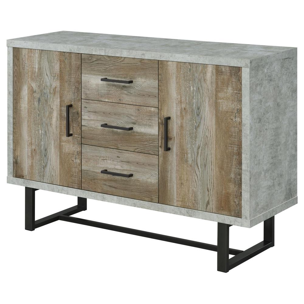 Abelardo 3-drawer Accent Cabinet Weathered Oak and Cement. Picture 5