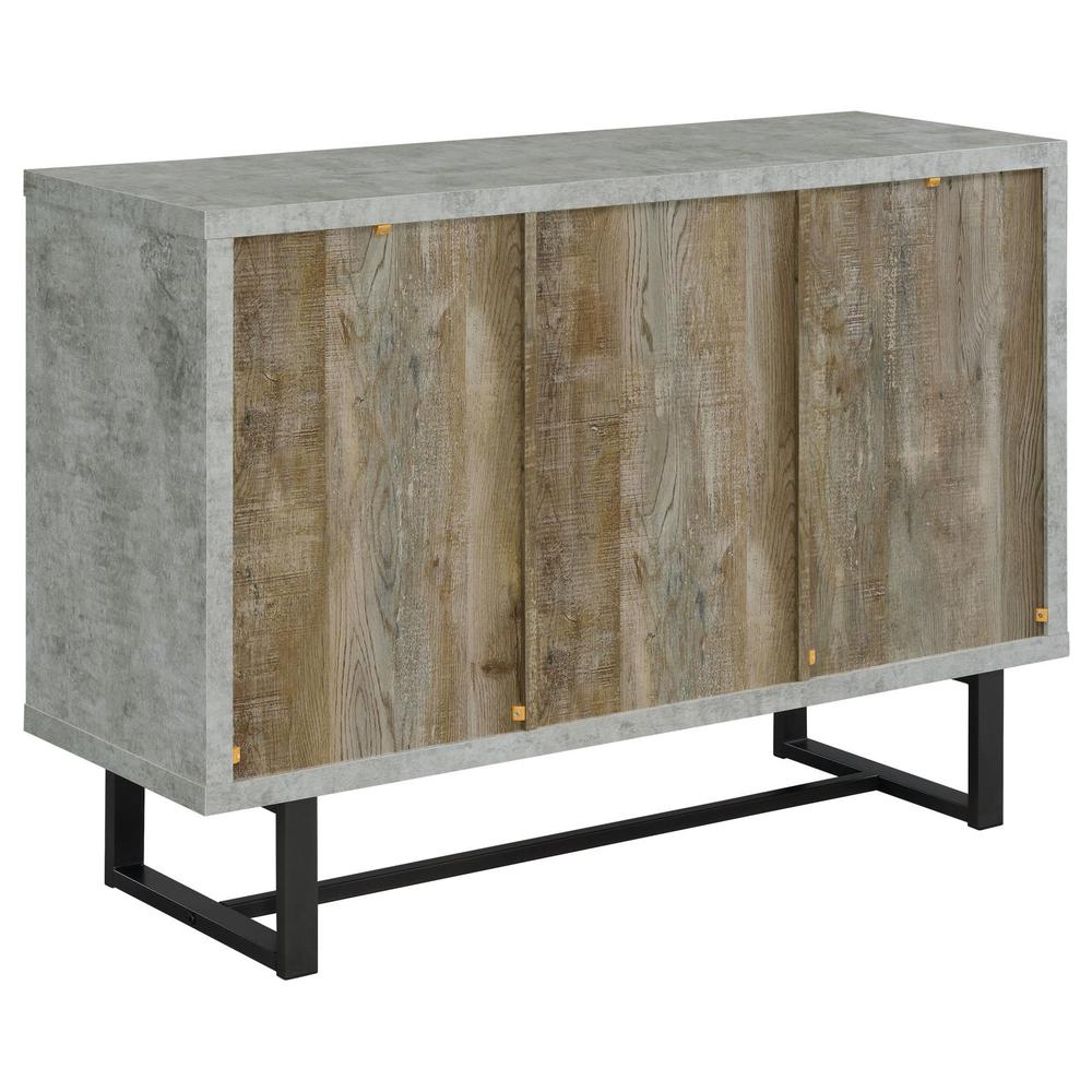 Abelardo 3-drawer Accent Cabinet Weathered Oak and Cement. Picture 7