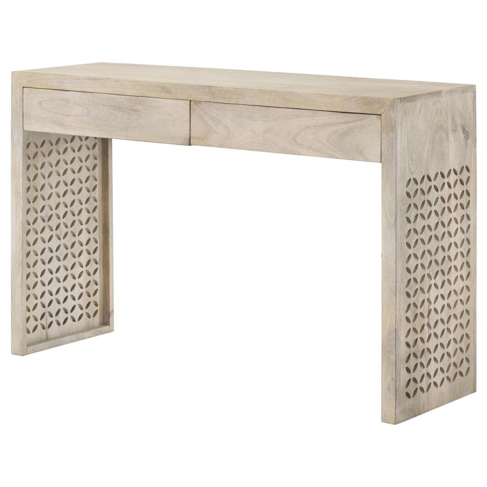 Rickman Rectangular 2-drawer Console Table White Washed. Picture 8