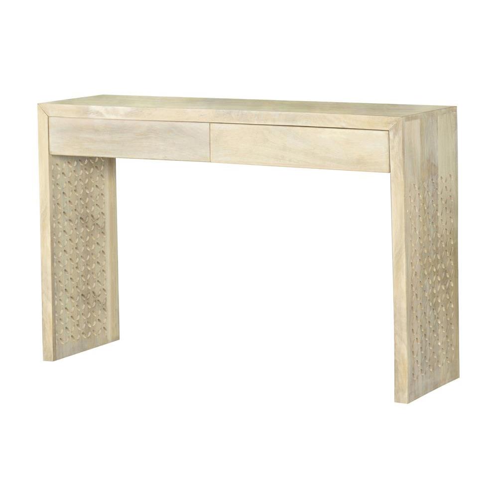 Rickman Rectangular 2-drawer Console Table White Washed. Picture 11