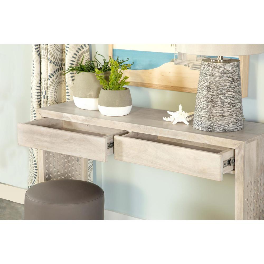 Rickman Rectangular 2-drawer Console Table White Washed. Picture 15