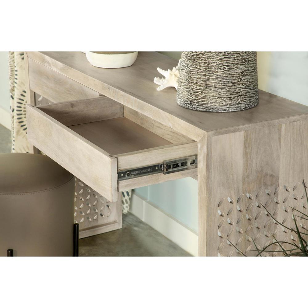Rickman Rectangular 2-drawer Console Table White Washed. Picture 16