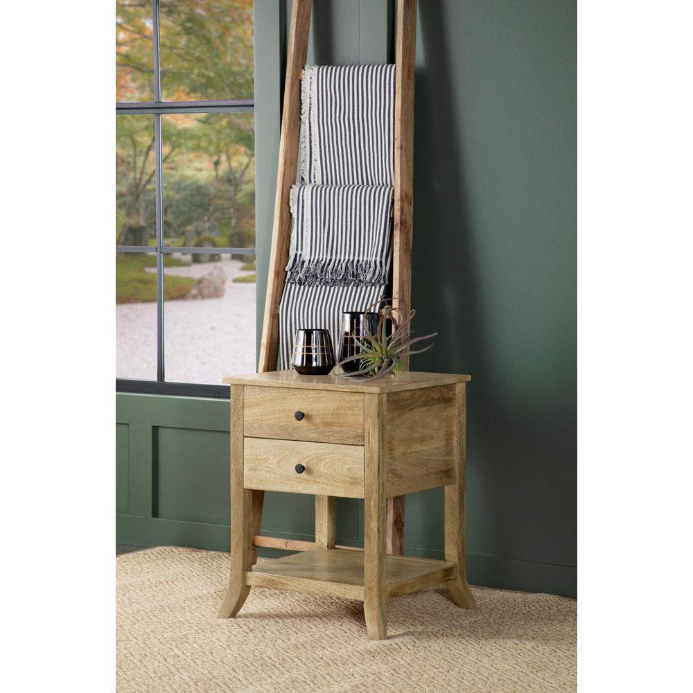 Russo 2-drawer Accent Table with Open Shelf Natural Mango. Picture 2