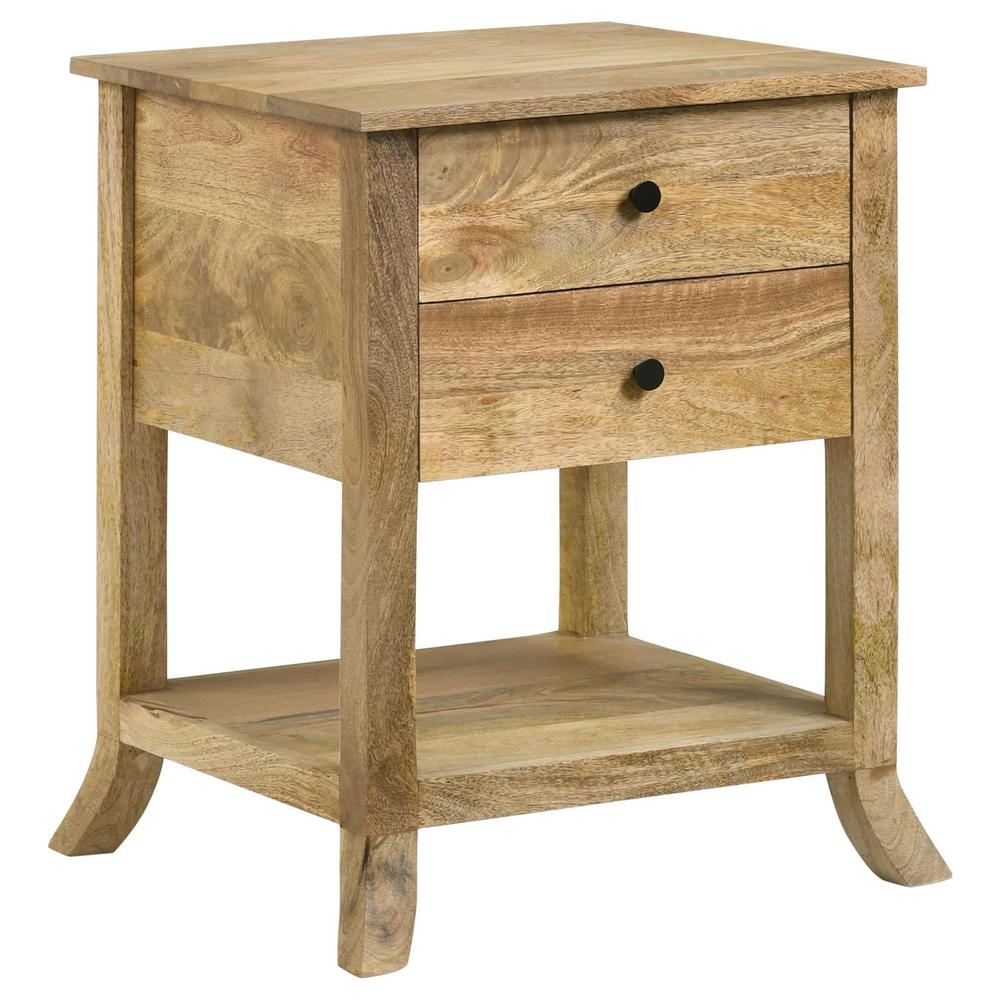 Russo 2-drawer Accent Table with Open Shelf Natural Mango. Picture 3