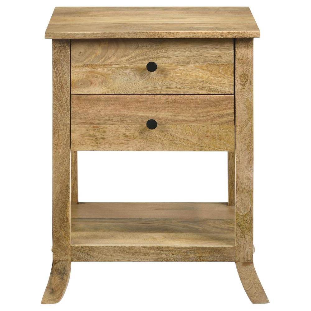 Russo 2-drawer Accent Table with Open Shelf Natural Mango. Picture 5