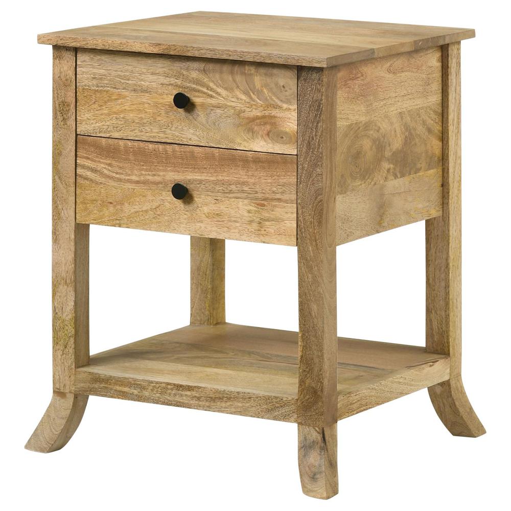 Russo 2-drawer Accent Table with Open Shelf Natural Mango. Picture 6