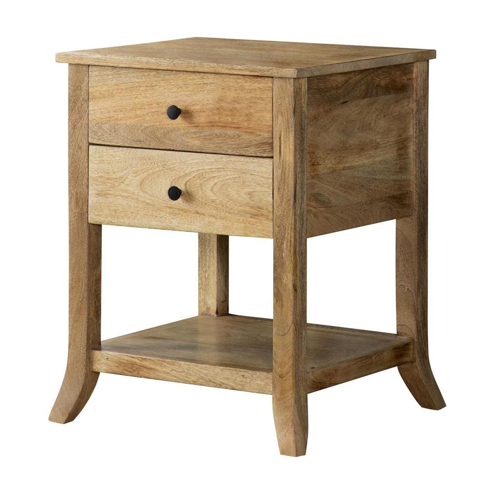 Russo 2-drawer Accent Table with Open Shelf Natural Mango. Picture 11
