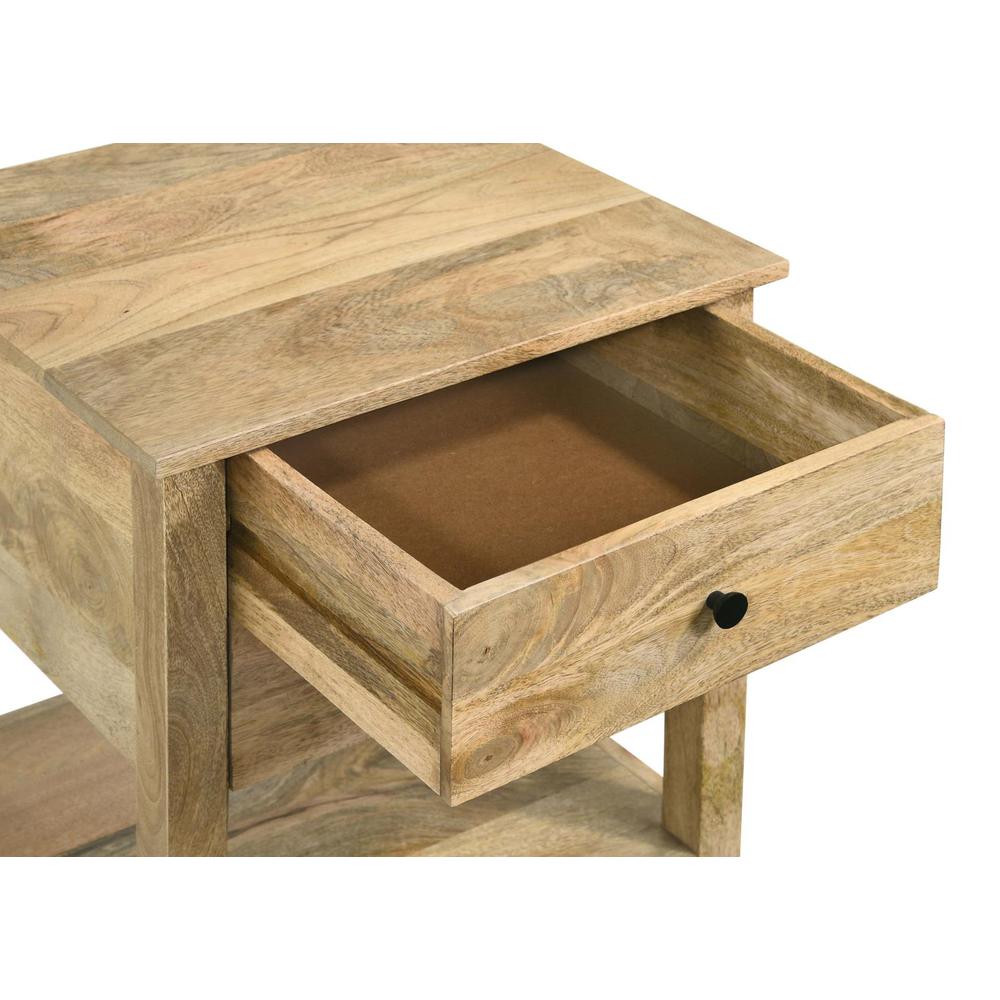 Russo 2-drawer Accent Table with Open Shelf Natural Mango. Picture 13