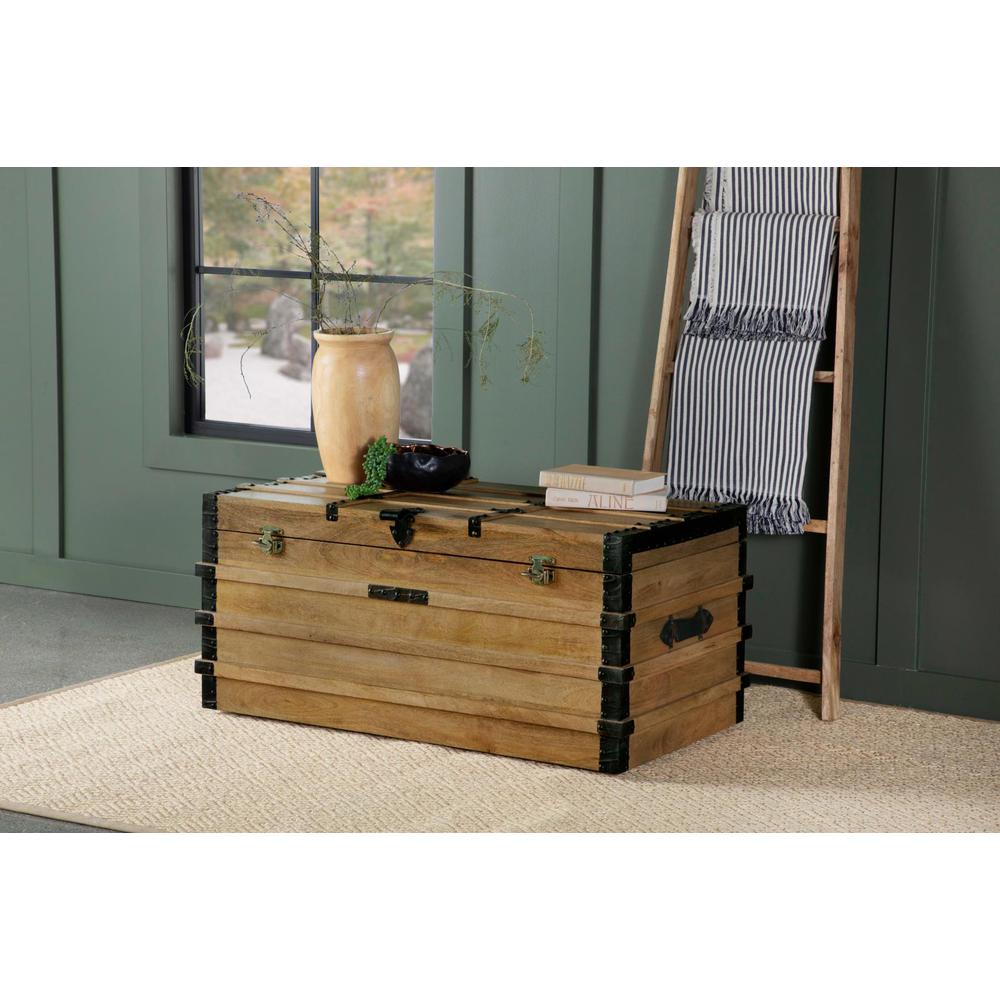 Simmons Rectangular Storage Trunk Natural and Black. Picture 2