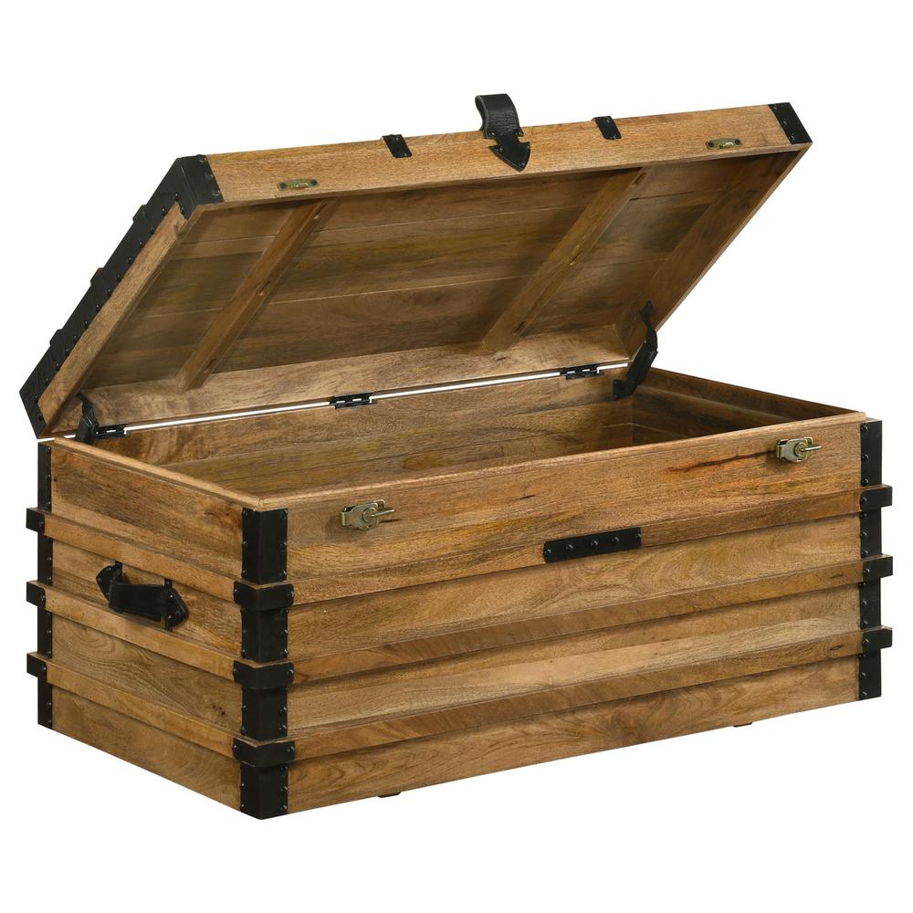 Simmons Rectangular Storage Trunk Natural and Black. Picture 4