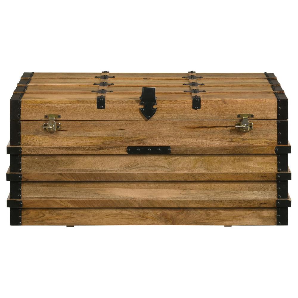 Simmons Rectangular Storage Trunk Natural and Black. Picture 5