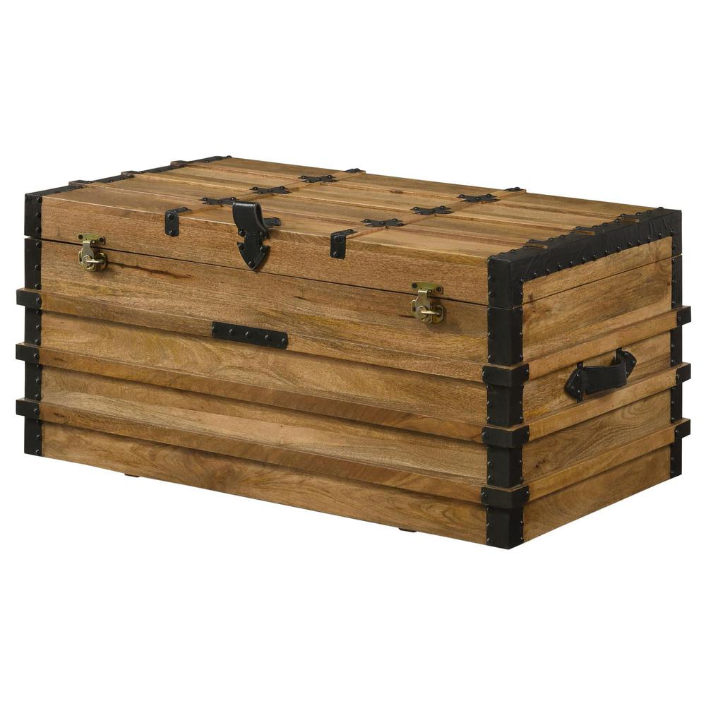 Simmons Rectangular Storage Trunk Natural and Black. Picture 6