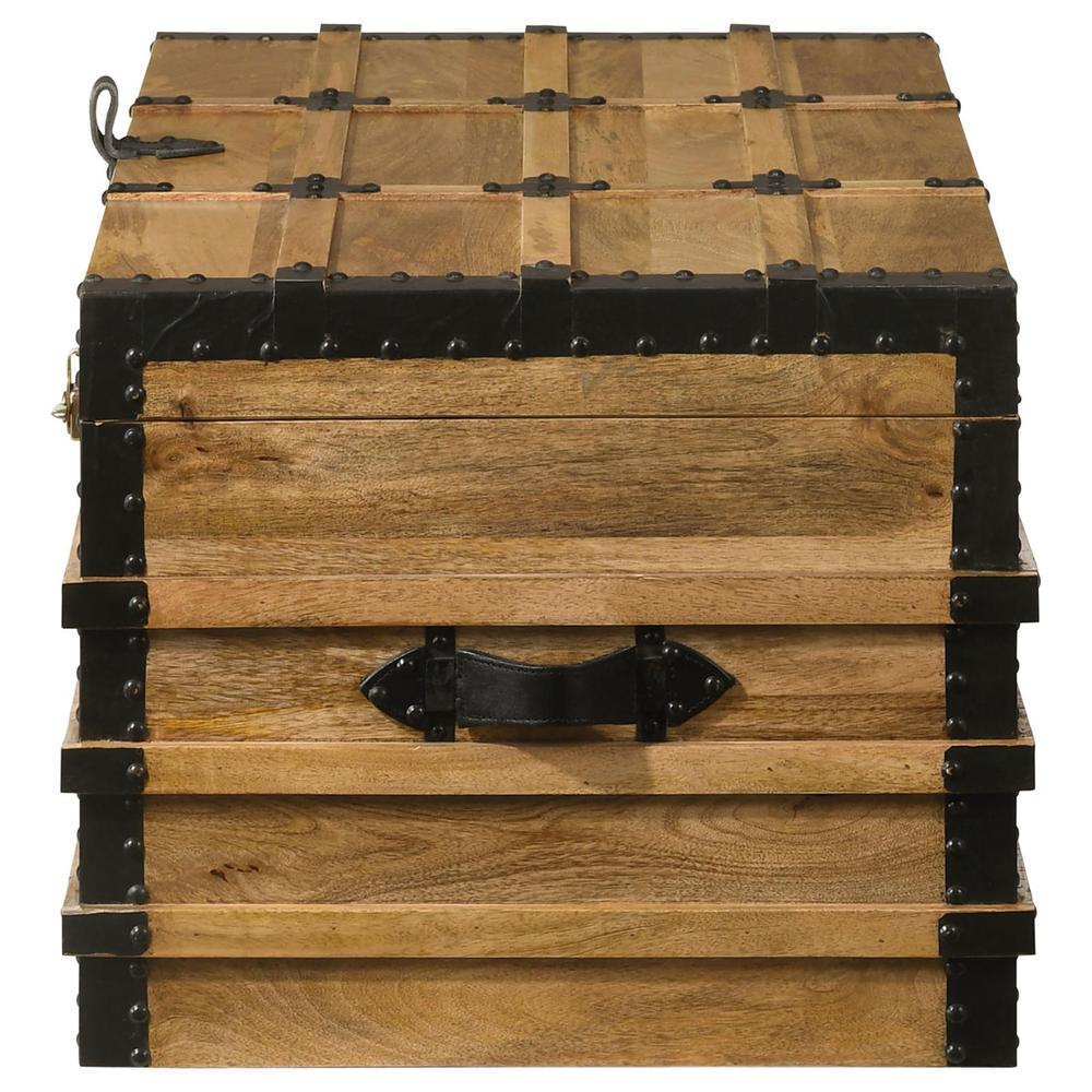 Simmons Rectangular Storage Trunk Natural and Black. Picture 7