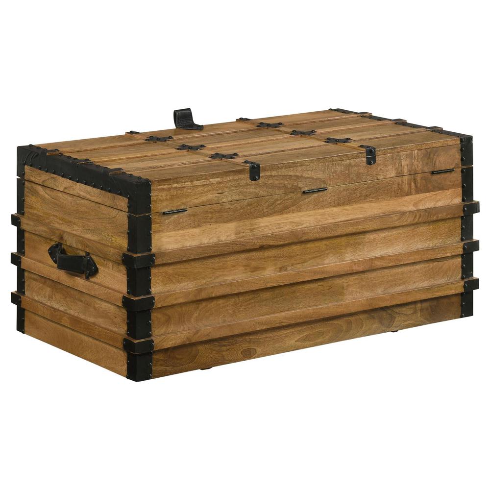Simmons Rectangular Storage Trunk Natural and Black. Picture 8