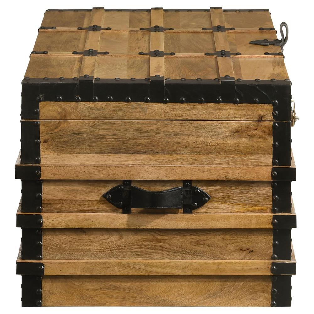 Simmons Rectangular Storage Trunk Natural and Black. Picture 10