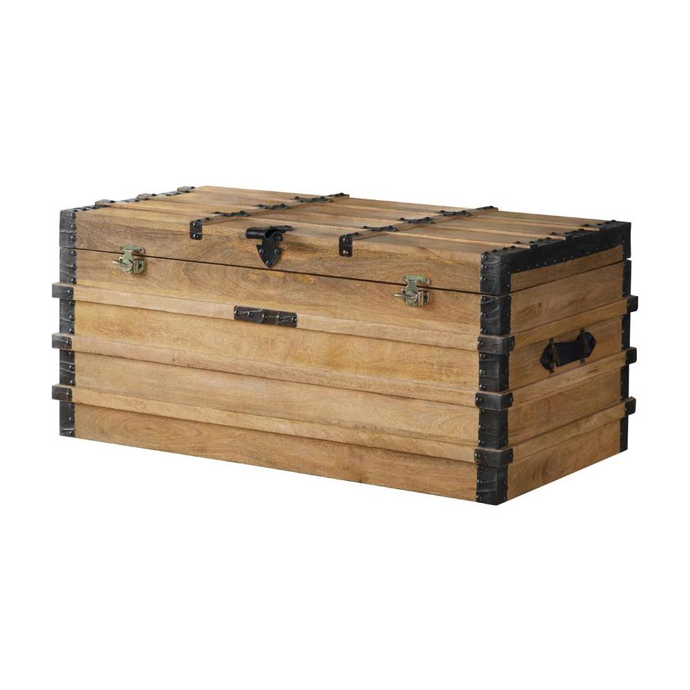 Simmons Rectangular Storage Trunk Natural and Black. Picture 11
