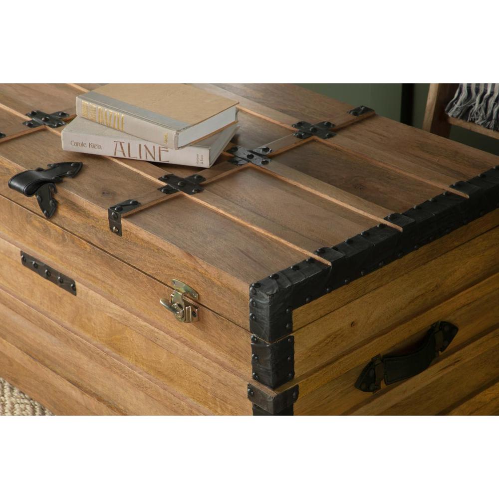 Simmons Rectangular Storage Trunk Natural and Black. Picture 13