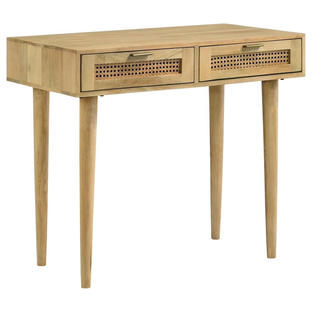 Zamora Rectangular 2-drawer Accent Writing Desk Natural. Picture 2