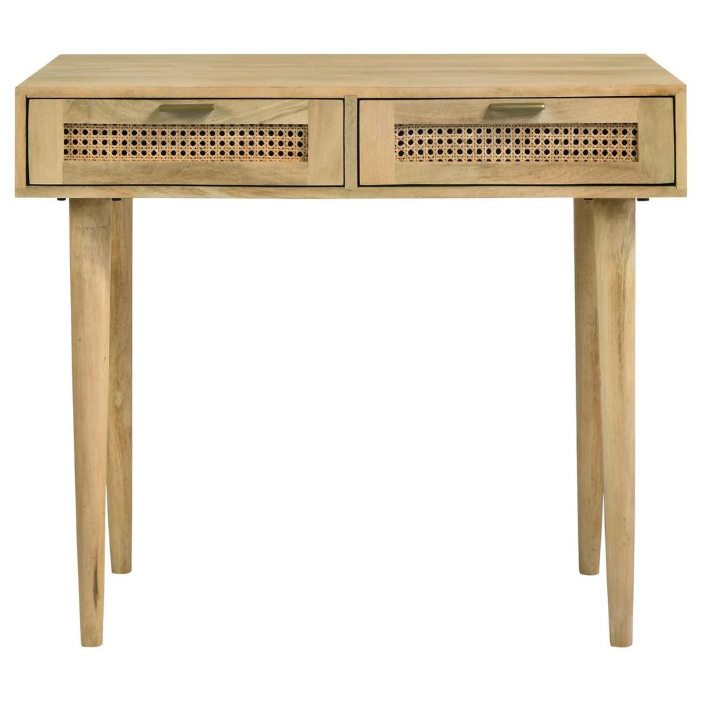 Zamora Rectangular 2-drawer Accent Writing Desk Natural. Picture 4