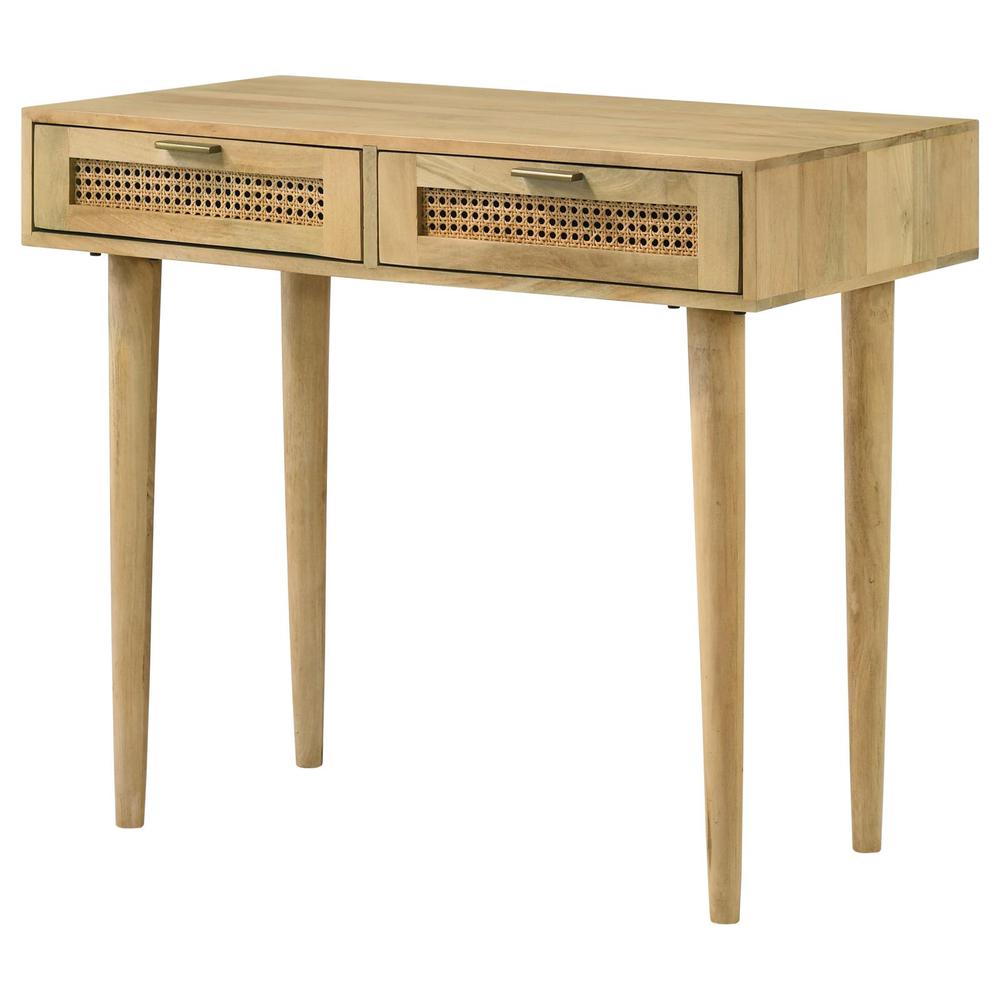 Zamora Rectangular 2-drawer Accent Writing Desk Natural. Picture 5