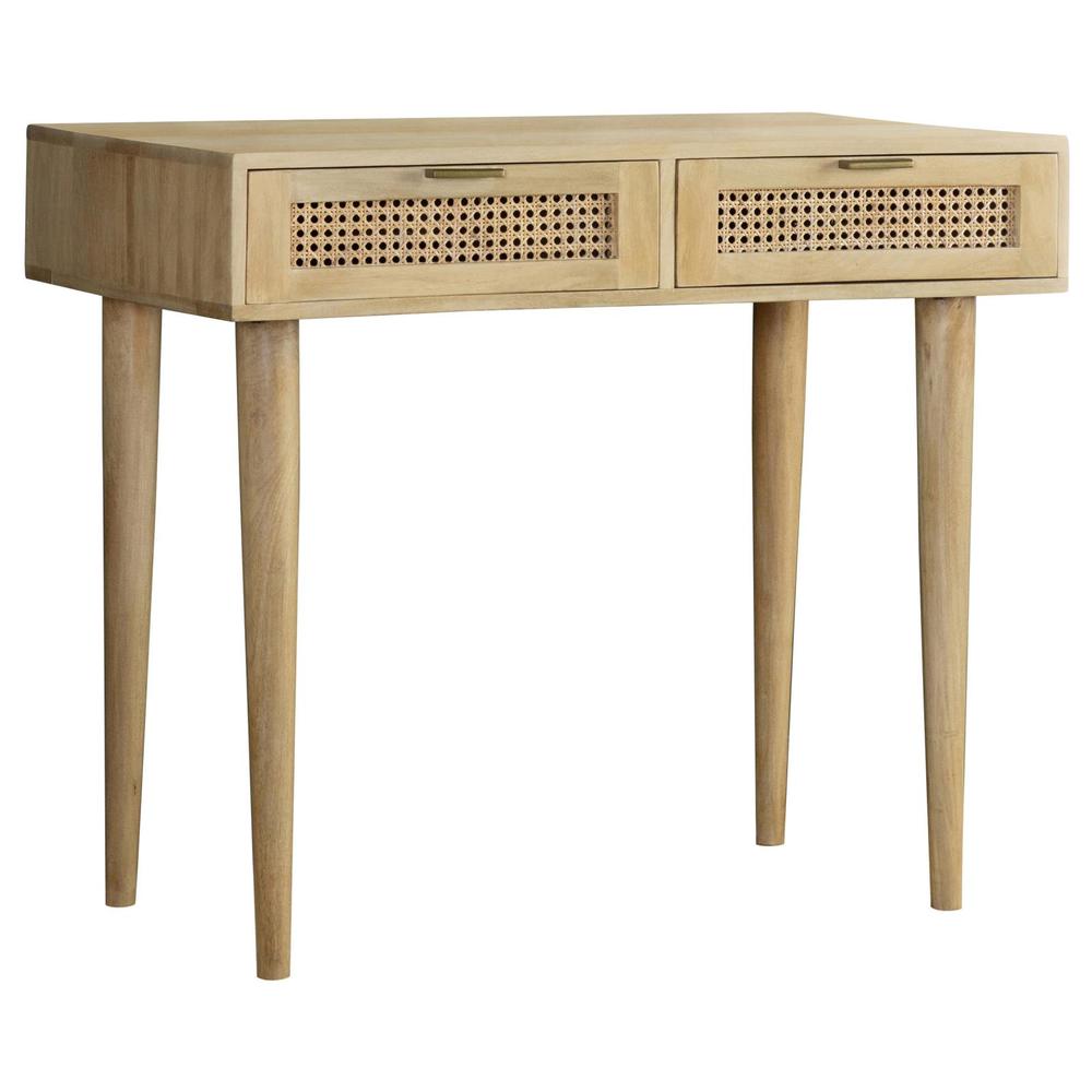 Zamora Rectangular 2-drawer Accent Writing Desk Natural. Picture 10