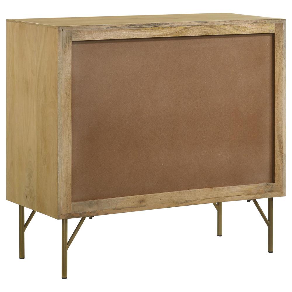 Zamora 3-drawer Accent Cabinet Natural and Antique Brass. Picture 7