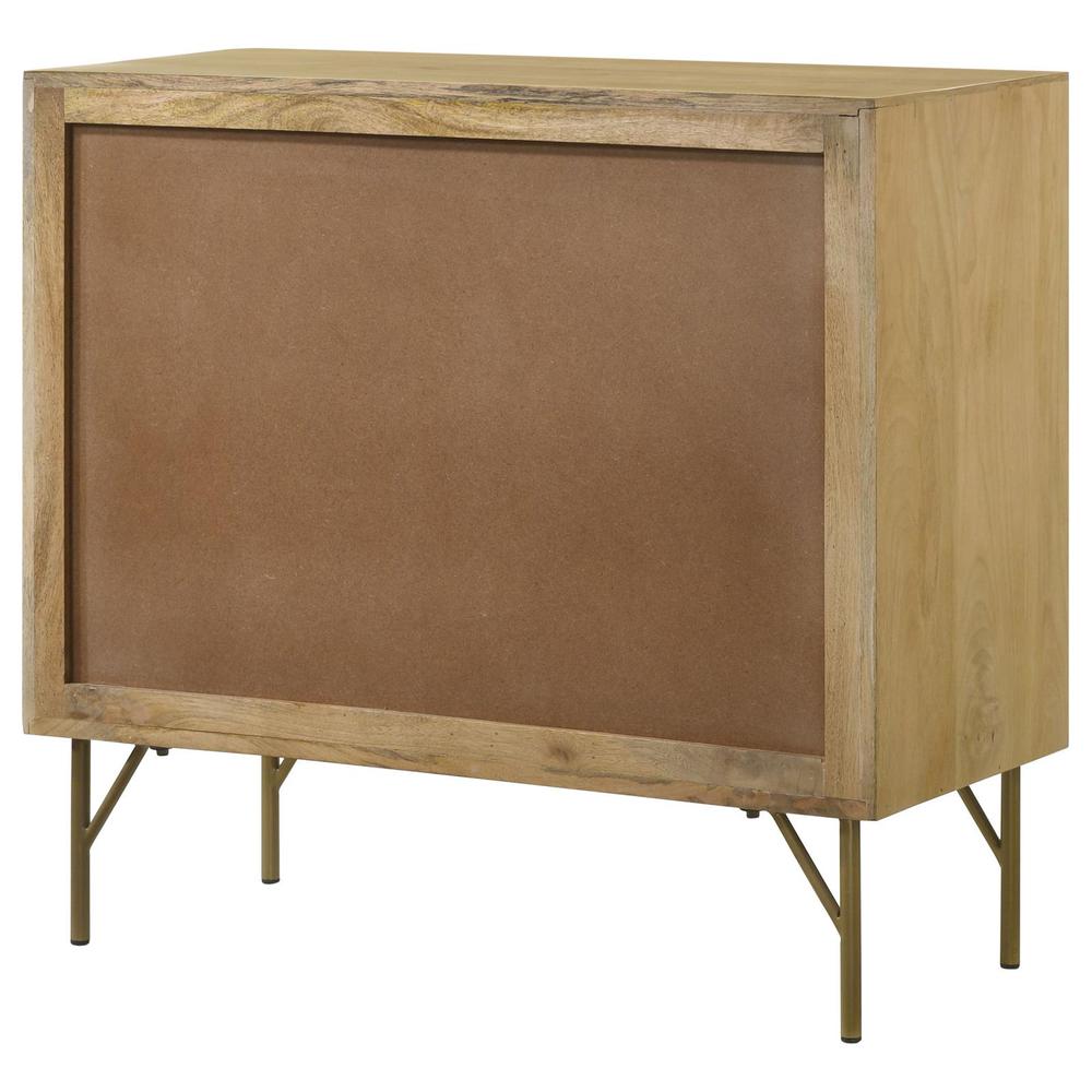 Zamora 3-drawer Accent Cabinet Natural and Antique Brass. Picture 8