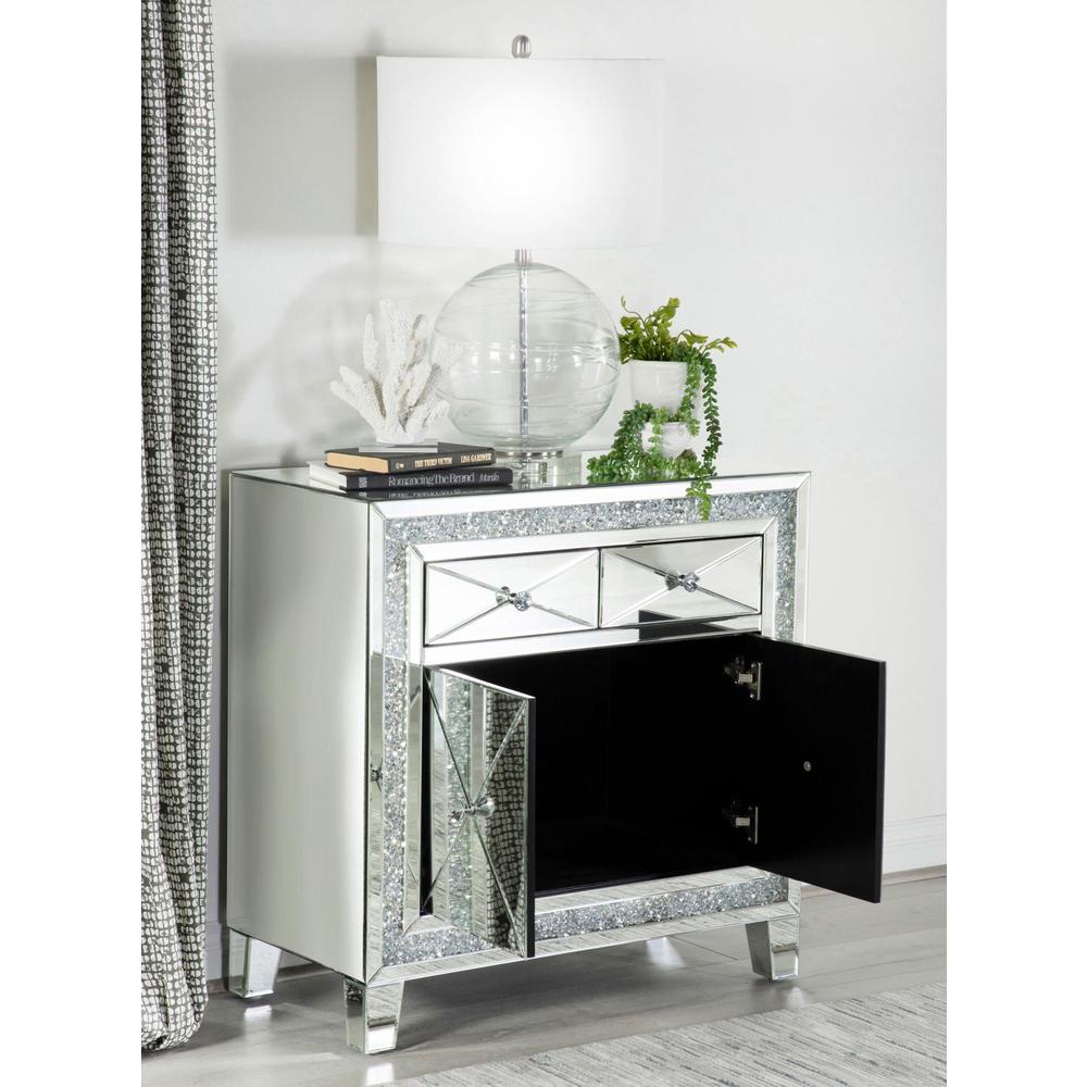 Arwen 2-drawer Accent Cabinet Clear Mirror with LED Lighting. Picture 2