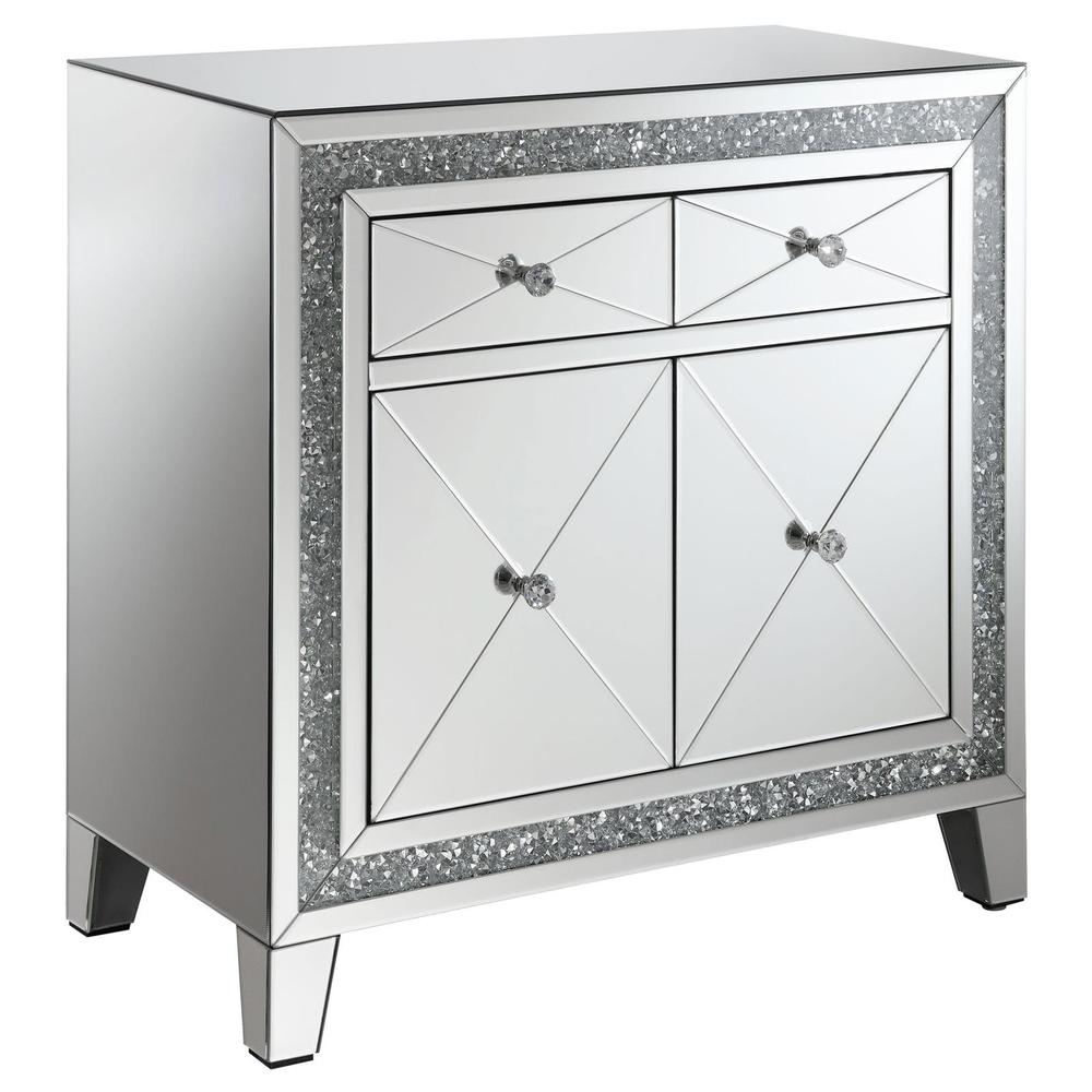 Arwen 2-drawer Accent Cabinet Clear Mirror with LED Lighting. Picture 3