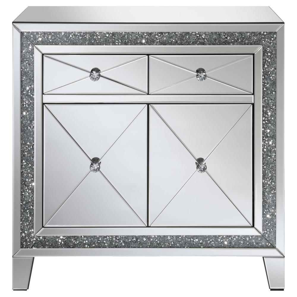 Arwen 2-drawer Accent Cabinet Clear Mirror with LED Lighting. Picture 5