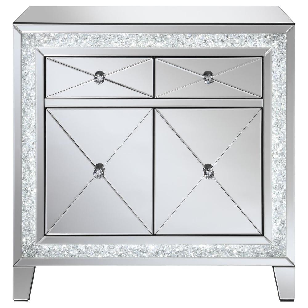 Arwen 2-drawer Accent Cabinet Clear Mirror with LED Lighting. Picture 6