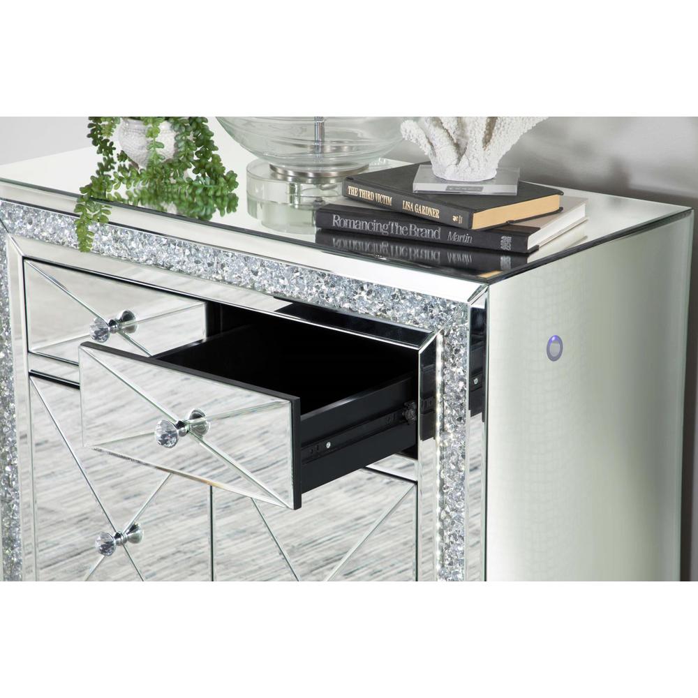 Arwen 2-drawer Accent Cabinet Clear Mirror with LED Lighting. Picture 13