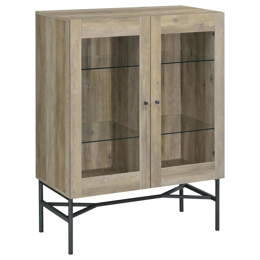 Bonilla 2-door Accent Cabinet with Glass Shelves. Picture 1