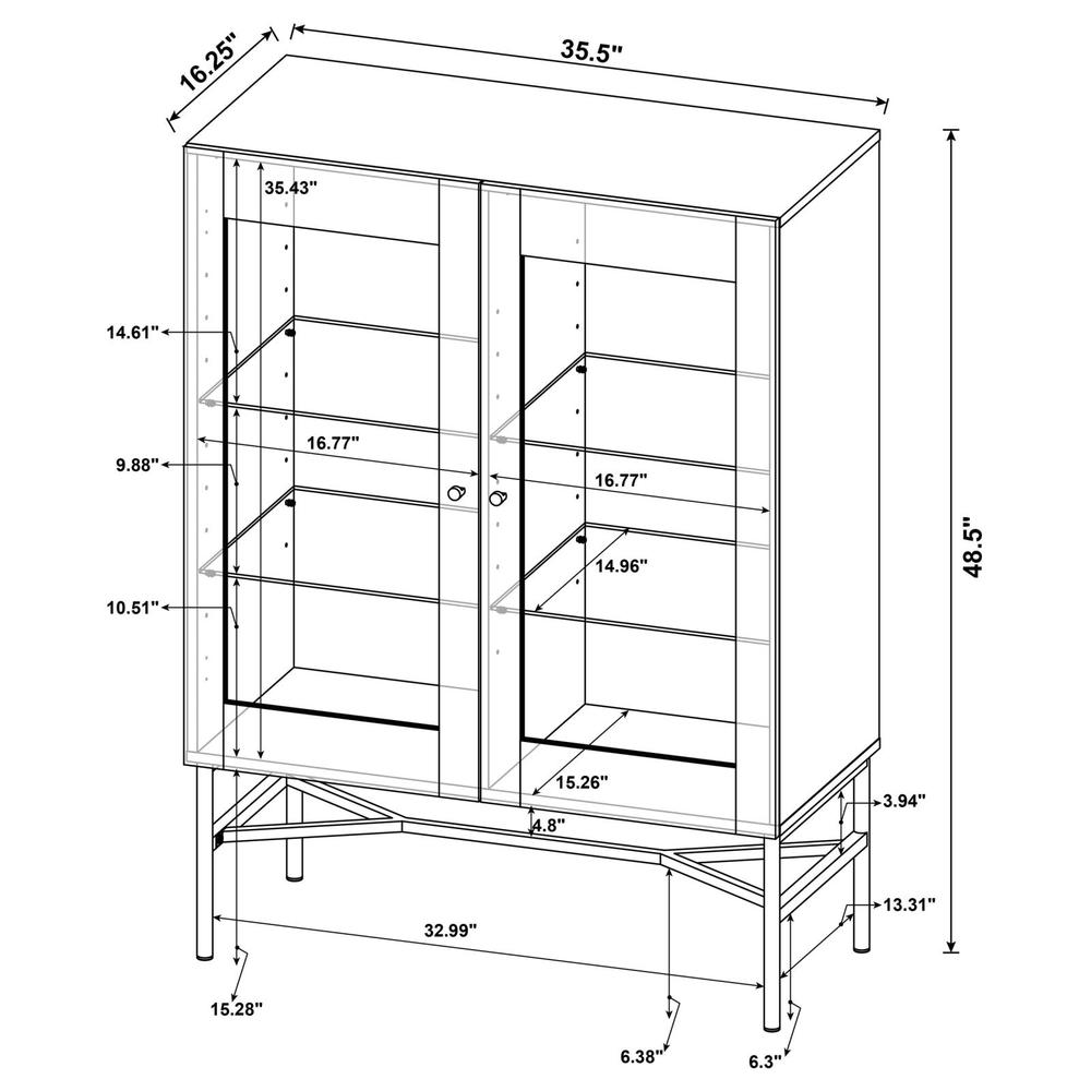 Bonilla 2-door Accent Cabinet with Glass Shelves. Picture 10