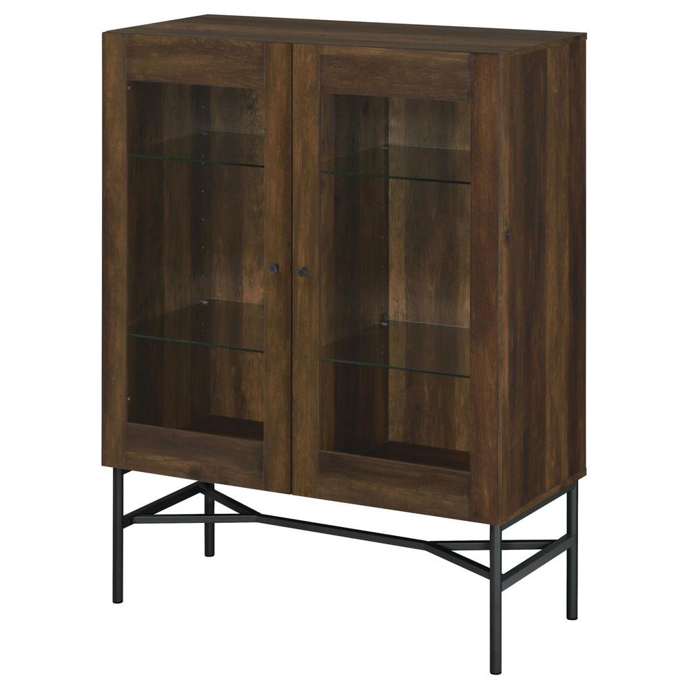 Bonilla 2-door Accent Cabinet with Glass Shelves. Picture 5