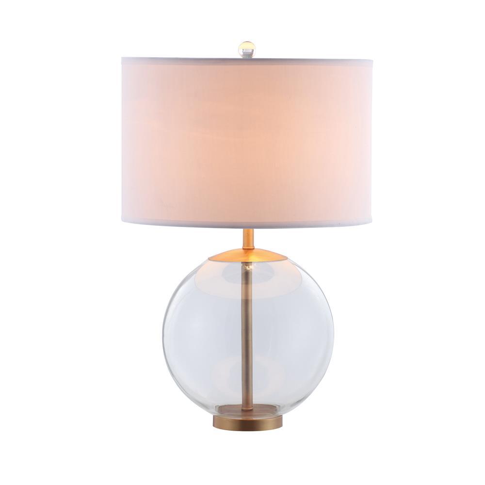 Kenny Drum Shade Table Lamp with Glass Base White. Picture 2