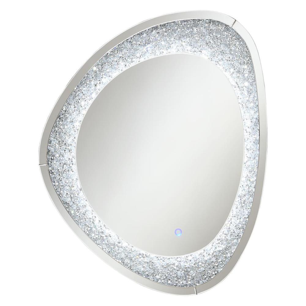 Mirage Acrylic Crystals Inlay Wall Mirror with LED Lights. Picture 1