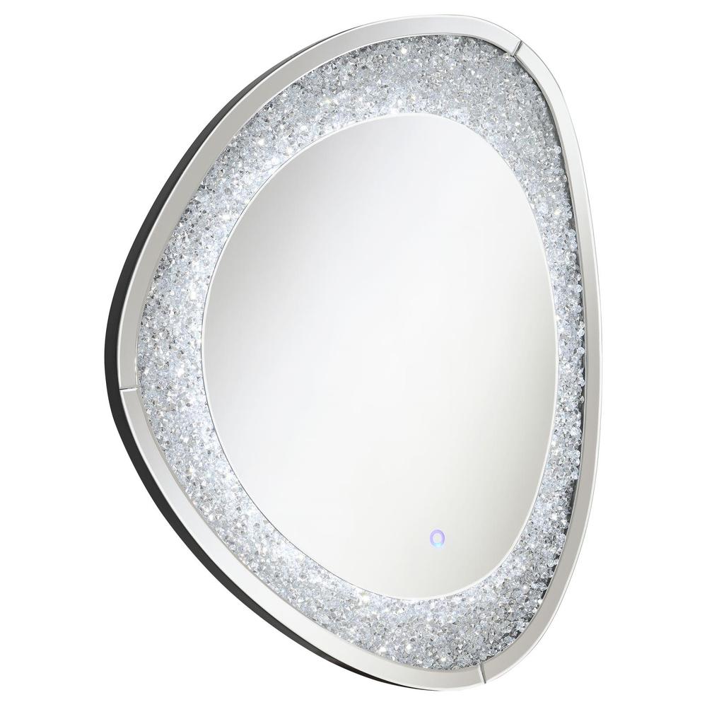 Mirage Acrylic Crystals Inlay Wall Mirror with LED Lights. Picture 2