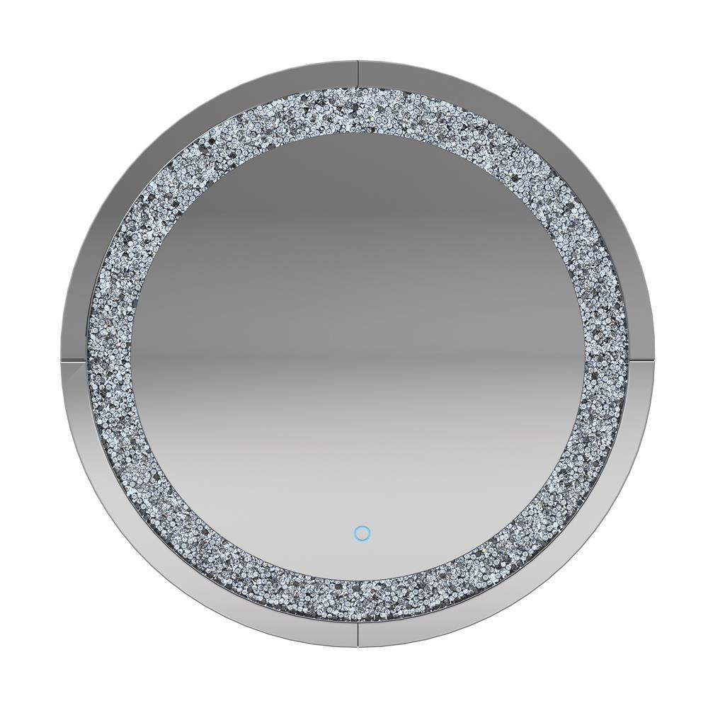 Landar Round Wall Mirror Silver. Picture 4