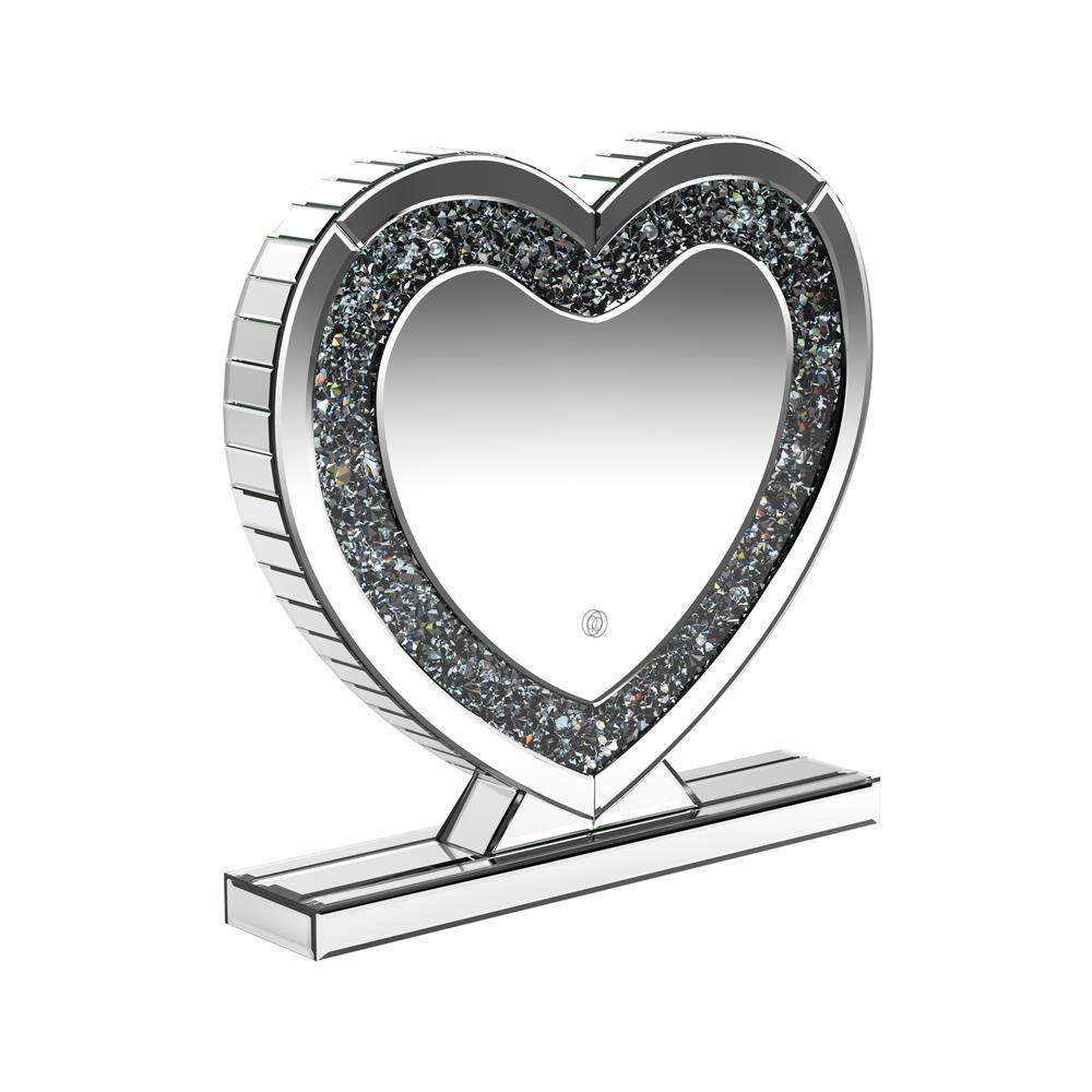 Euston Heart Shape Table Mirror Silver. Picture 1