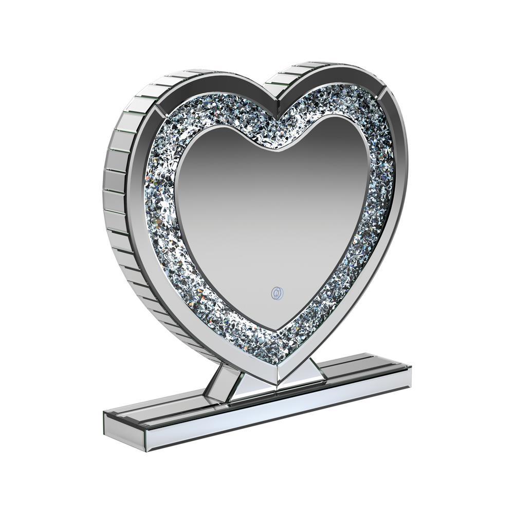 Euston Heart Shape Table Mirror Silver. Picture 3