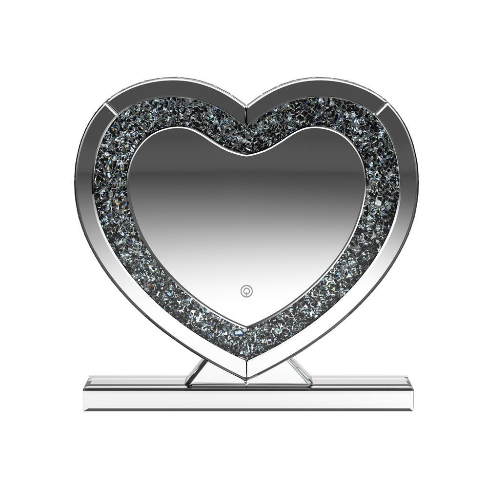 Euston Heart Shape Table Mirror Silver. Picture 4