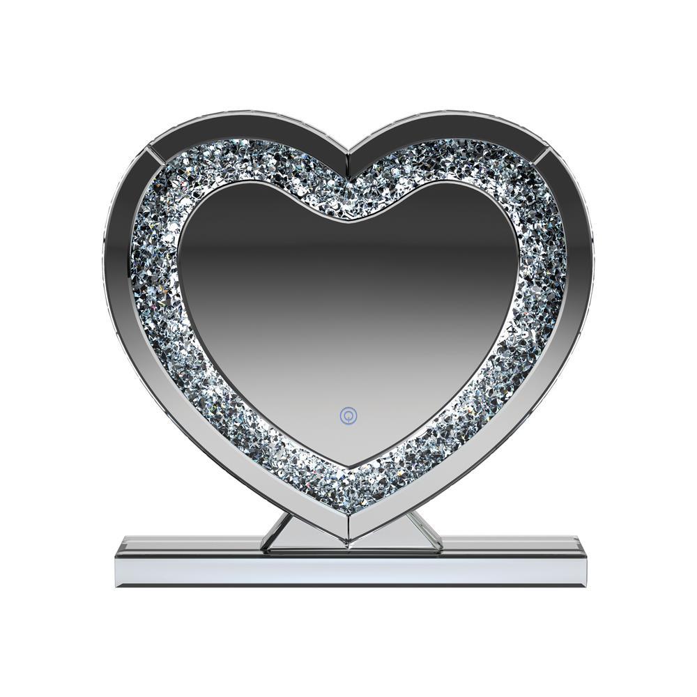Euston Heart Shape Table Mirror Silver. Picture 5