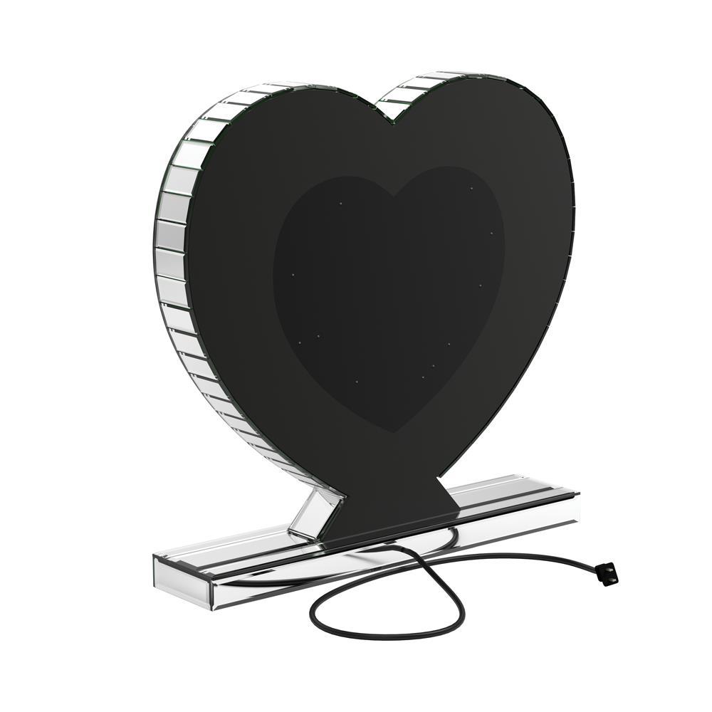 Euston Heart Shape Table Mirror Silver. Picture 9