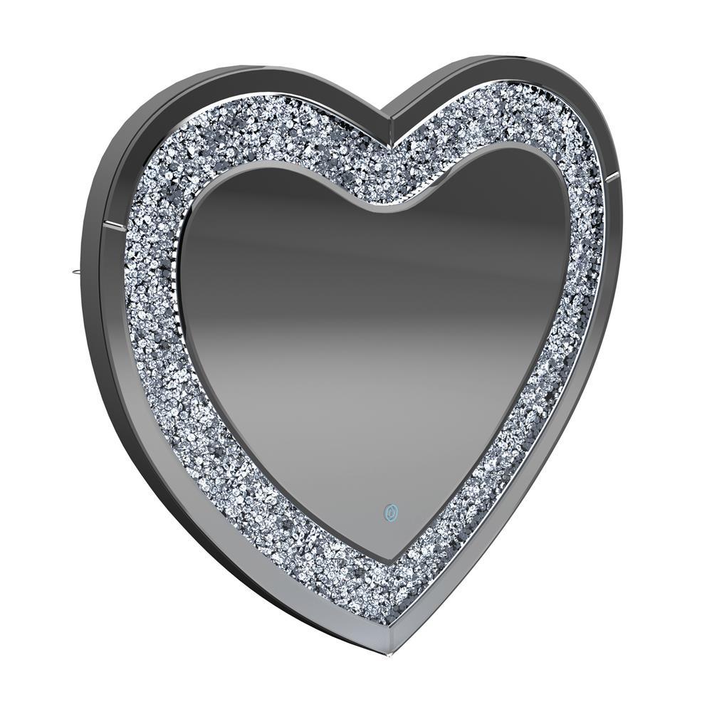 Aiko Heart Shape Wall Mirror Silver. Picture 2