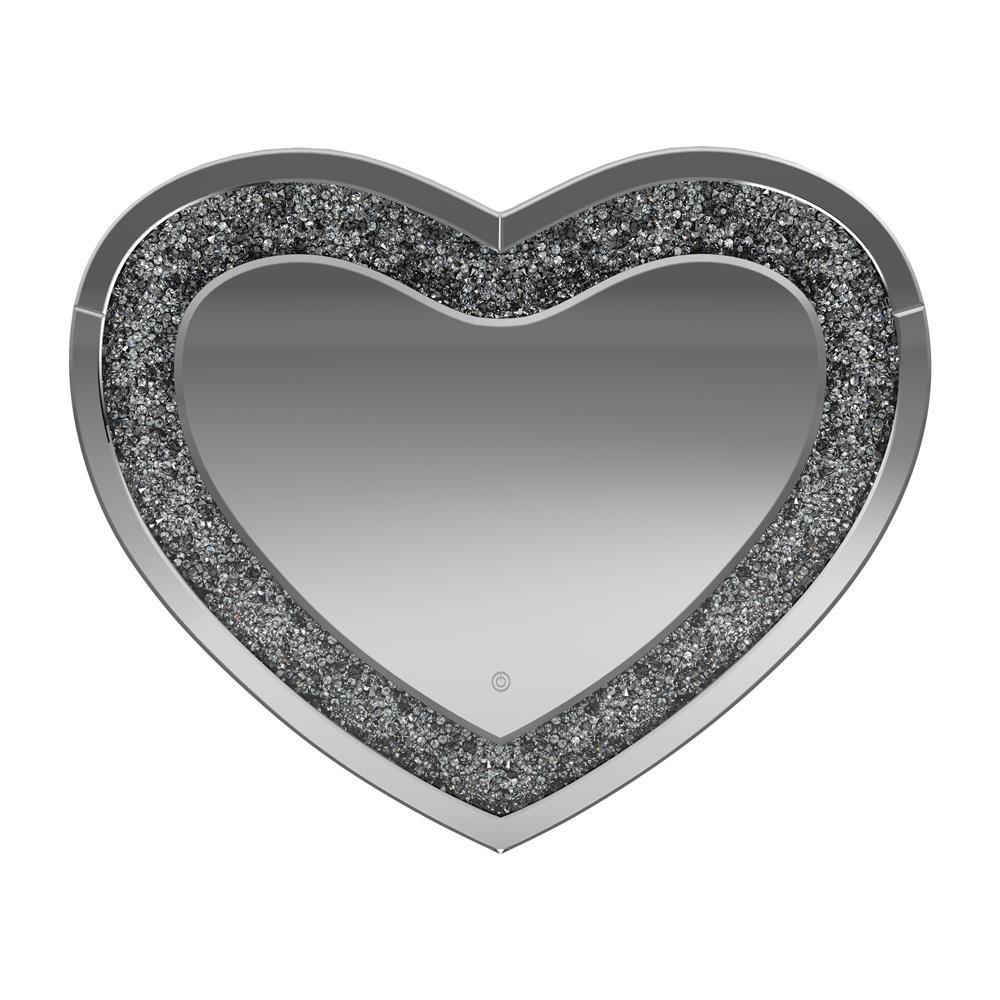 Aiko Heart Shape Wall Mirror Silver. Picture 3