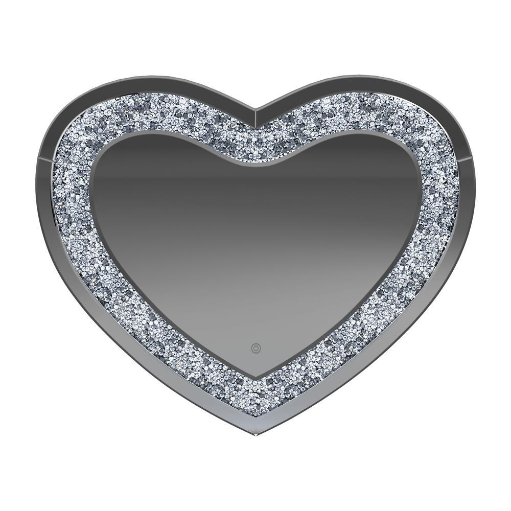 Aiko Heart Shape Wall Mirror Silver. Picture 4