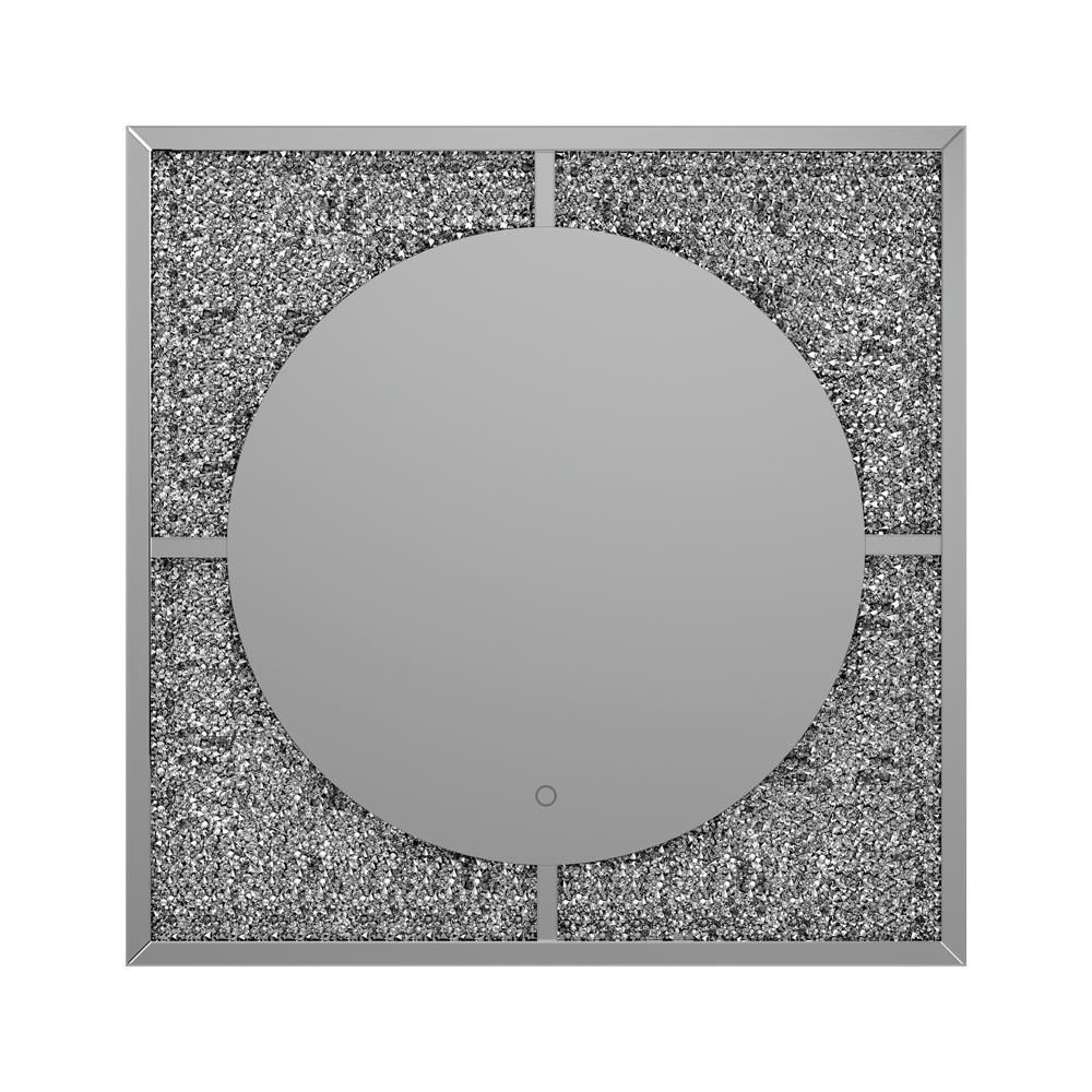 Theresa LED Wall Mirror Silver and Black. Picture 2