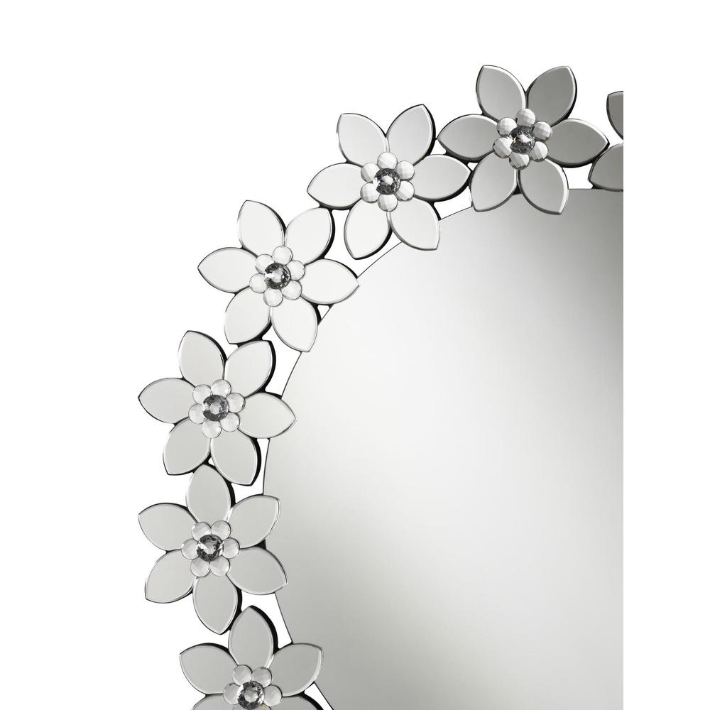 Cordelia Round Floral Frame Wall Mirror. Picture 4
